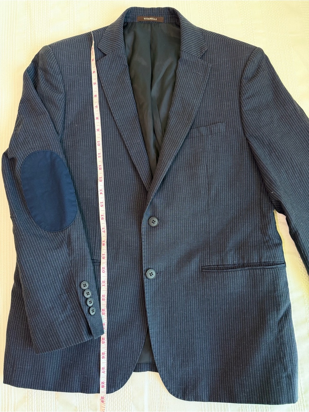Vitarelli Italy Sport Coat with elbow patches. 56% Linen